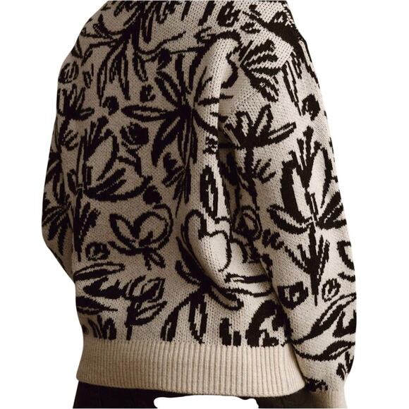 Anthropologie Pink Floral Pop Embroidered Sweater, Size XS, New w/ Tag MSRP $128 - Picture 2 of 4